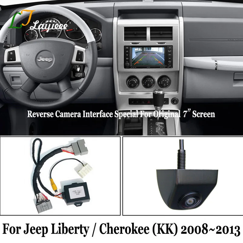 Reverse Camera For Jeep Liberty Cherokee KK 2008 2010 2011 2012 2013 / HD Rear View Camera Compatible With Original 7″ Screen