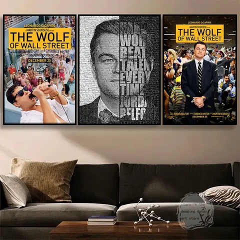 El lobo de Wall Street y frase motivacional Leonardo Dicaprio, carteles de películas artísticas, pintura en lienzo, imagen de impresiones para pared, decoración del hogar