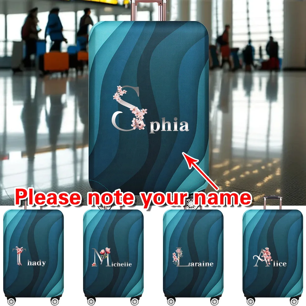 

Персонализированное индивидуальное имя, многоразовая защитная крышка для тележки, толстые эластичные чехлы для багажа, 18-32 дюйма, подходит для тележки