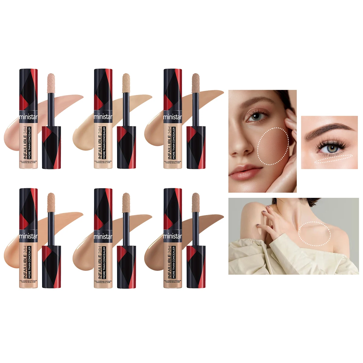 1pc Full Coverage Concealer, Waterproof, Sweat Proof, Stain Resistant, Durable, Creating a Perfect Skin Makeup Look