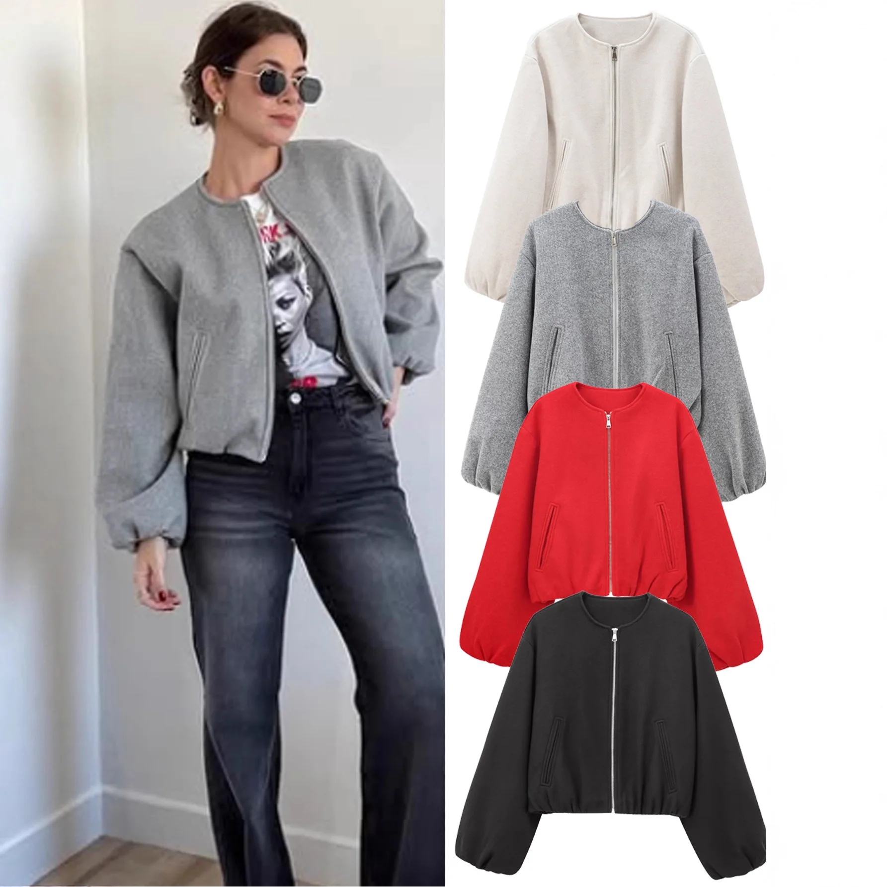 

Короткое пальто-бомбер для женщин, осенняя женская бейсбольная школьная куртка в американском стиле