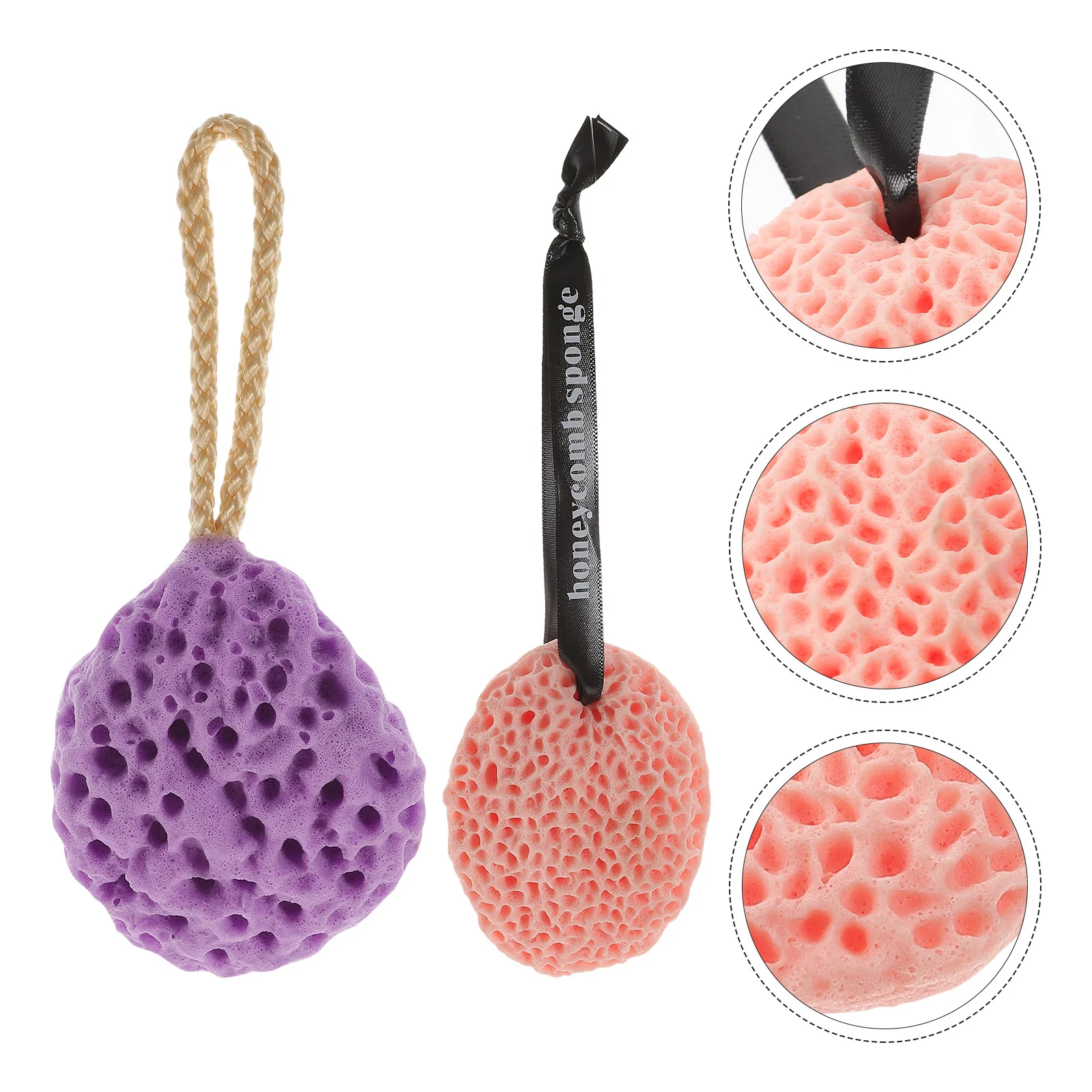

2Pcs Seaweed Bath Ball Honeycomb Sponge Stylish Skinfriendly Deep Cleansing Easy Care Bathroom Accessories Sponges