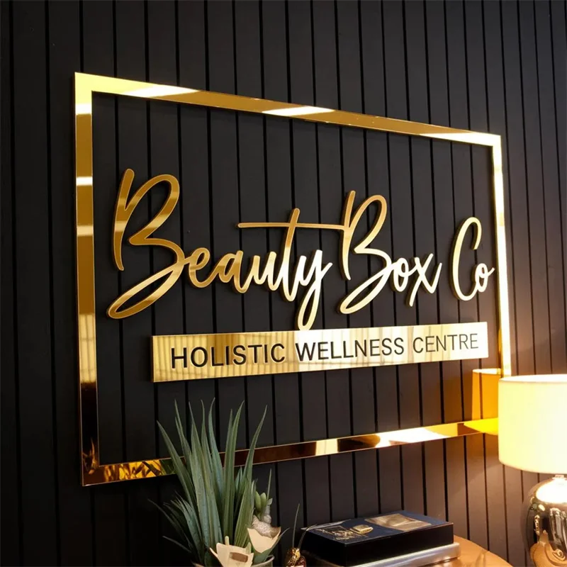 

Custom laser cut business logo sign , Metal Signage Stainless Steel Signboard，Brushed Metal Logo Reception Sign Office Wall Logo