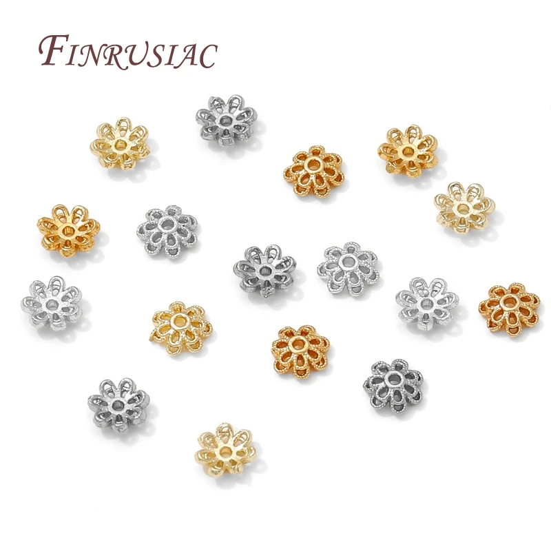 

шапочки для бусин,Шапочка колпачок для бусин,5,5 мм 18-каратное позолоченное покрытие для бусин, латунные колпачки для цветов, принадлежности для изготовления ювелирных изделий своими руками