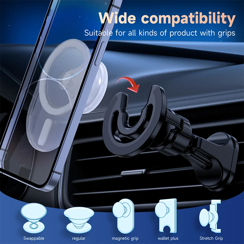 Anneau Magnétique Support Téléphone Rotatif 360° - Compatible MagSafe Et Tous Smartphones | Silicone Souple + Autocollants Panda