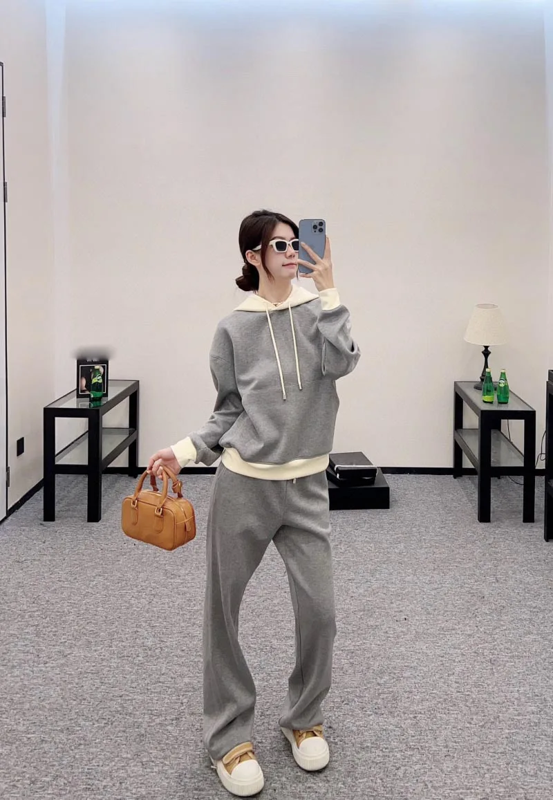 

Mi * M * 2024 Autumn New Women's Hoodie Fashion Academy Style Vitality Girl Versatile Hoodie+Drawstring Pants Set