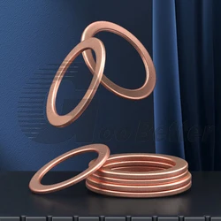 ID 14 16 18 20 22 24 27 30 33 36 42 45 48 50 60mm Copper Flat Washer Ring Gaskets Ring Seal Plain Spacer Washers Fastener