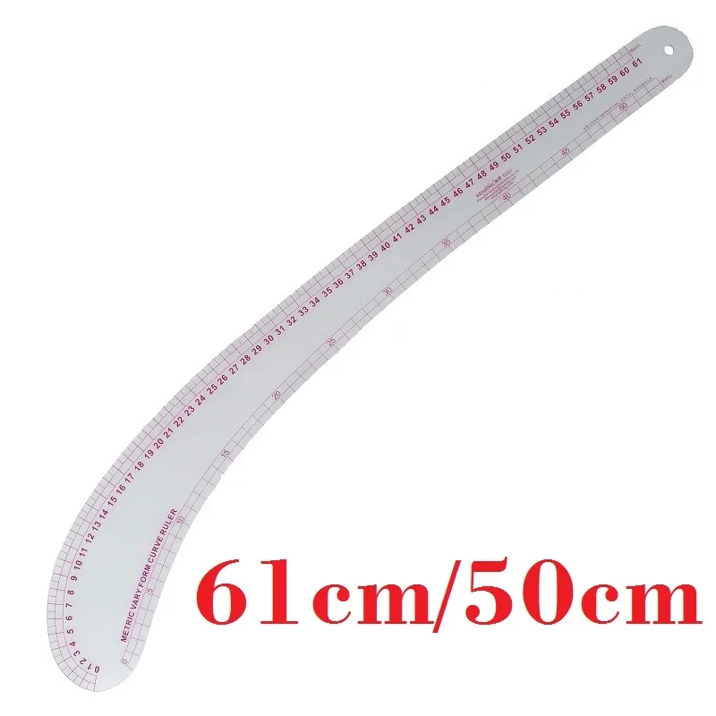 Long Plastic Vary Form French Curve Ruler for Drawing Pant Pattern Hip Curves, for Designer, Tailor Tool; Slim, Light