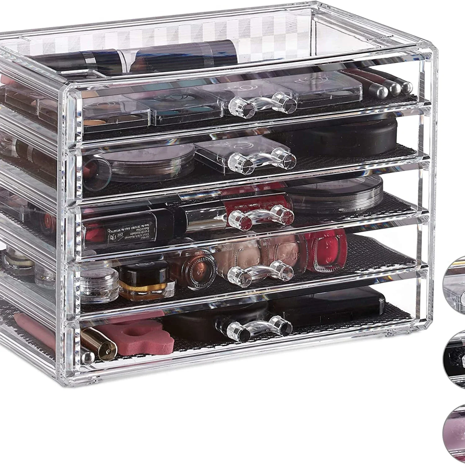 

Big Discount Transparent Makeup Organizer Box 5 Layer Stoff Resin Makeup Hholder Organizer