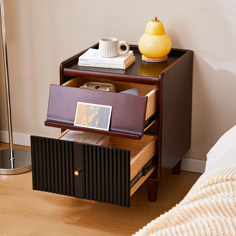 Comodini retrò di metà secolo Maniglia in metallo vintage Comodini estetici di lusso Eleganti mobili per camera da letto francesi Mesita De Noche