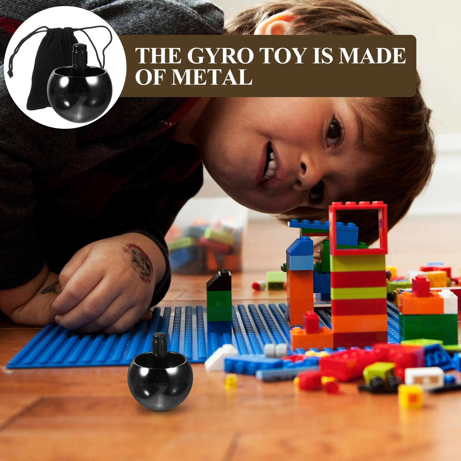 

Metal Gyro Smooth Durable Automatic Flipping Educational Entertainment Gift for Kids Fun Coordination Gyro Toy