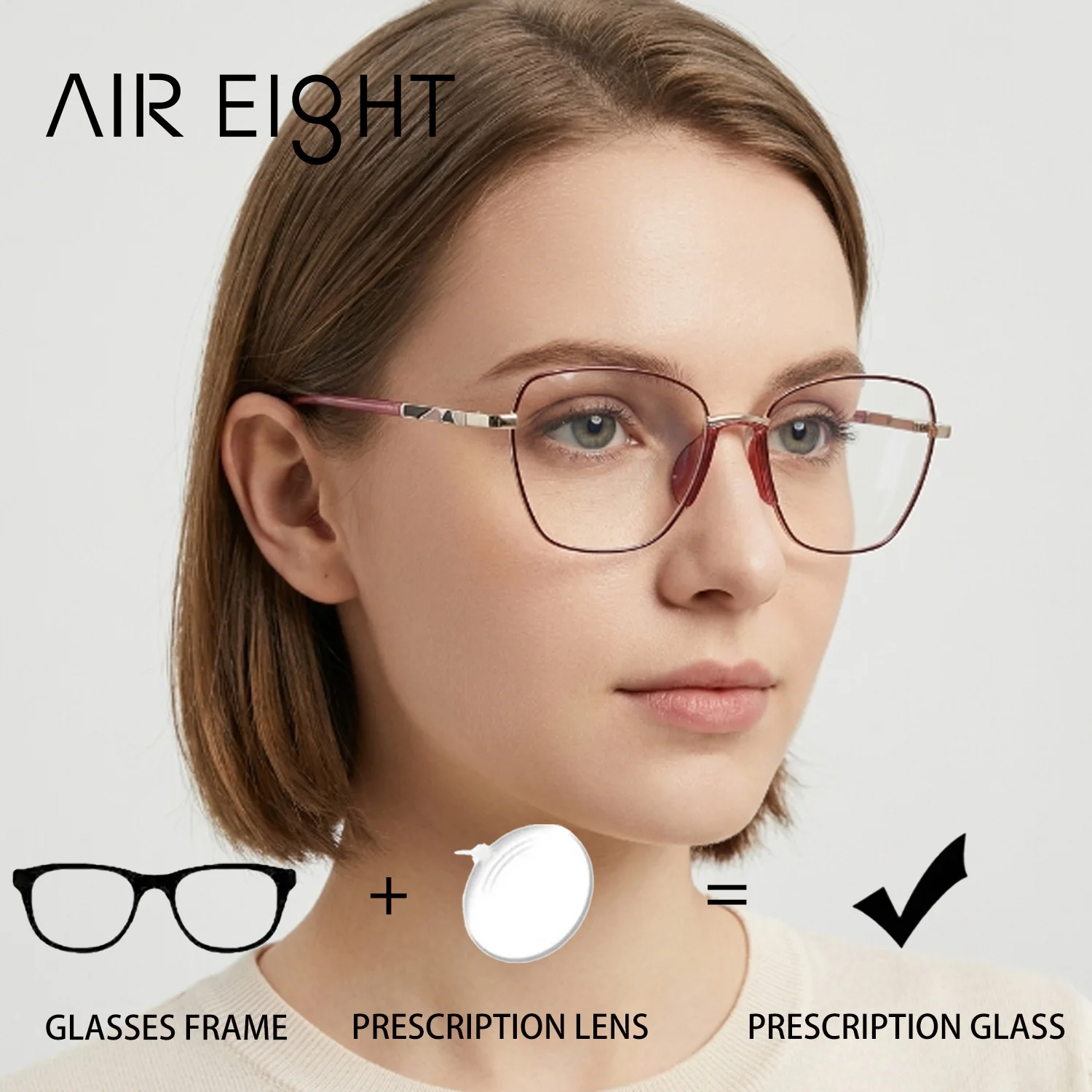 AIR EIGHT – lunettes de vue en métal pour femmes, verres progressifs pour myopie, photochromiques, anti-rayons bleus