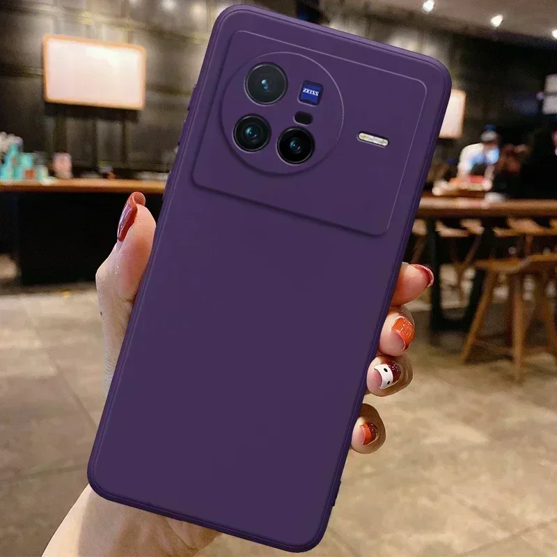 Оригинальный квадратный жидкий силиконовый чехол для VIVO X70 X80 Pro Plus 360, защитный чехол для телефона X70t X70Pro X80Pro, противоударный чехол