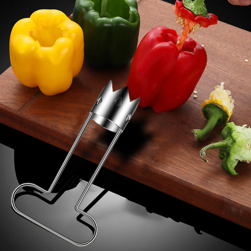 Red Bell Pepper Seed Corer, Upgrade Universele Apple Corer Tool, Multifunctionele Rvs Pepper Corer Seed Remover Tool