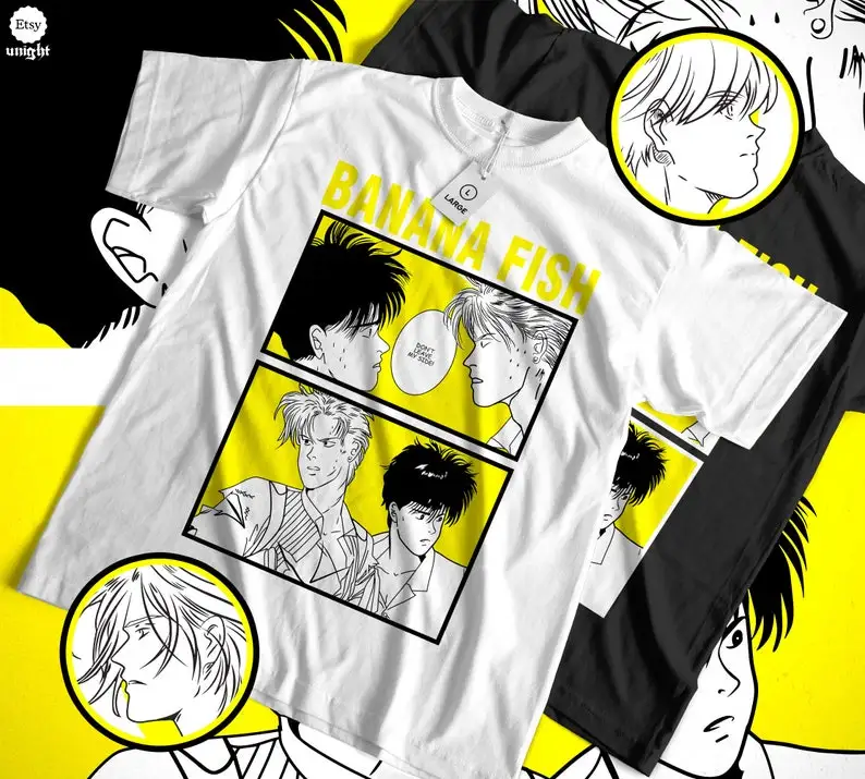 Unisex Banana Fish Classic Scenes T-Shirt - Series Garment, Anime Graphic Tee, Ash & Eiji , Urban Otaku, Retro Japan