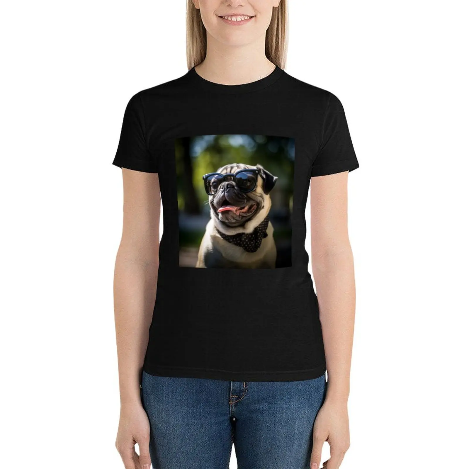 Mr Pug T-Shirt tops shirts graphic tees t shirts for Womens