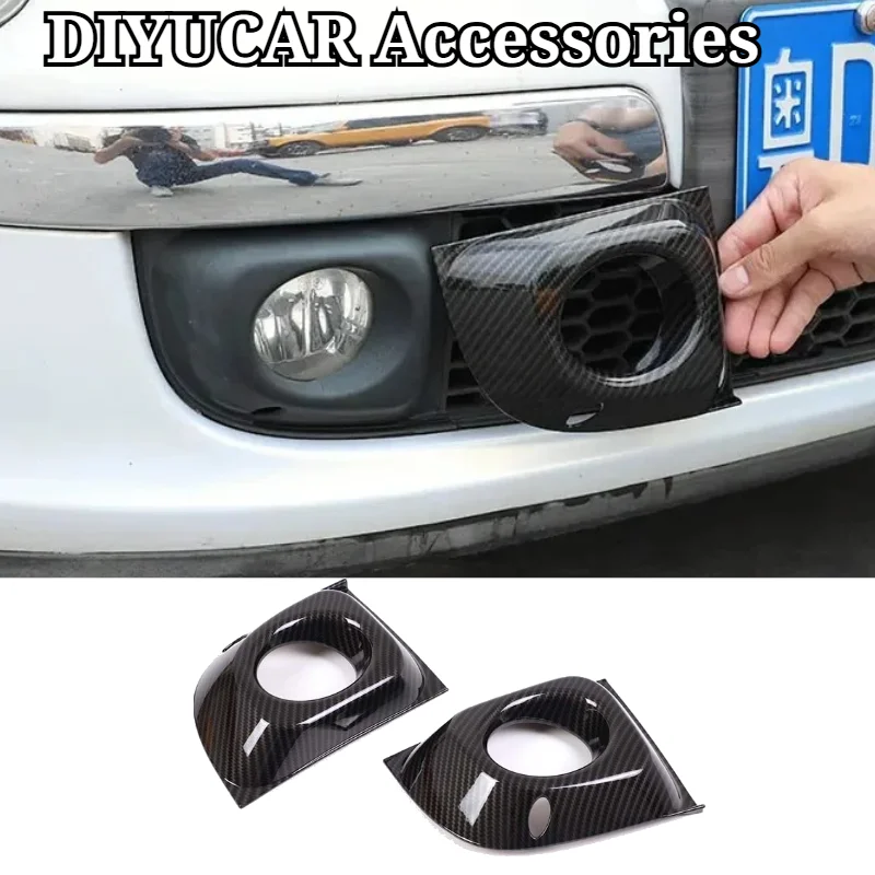 For Fiat 500 2011-2015 ABS Carbon Fiber Car Front Bumper Front Fog Lamp Cover Trim Car Accessoreis