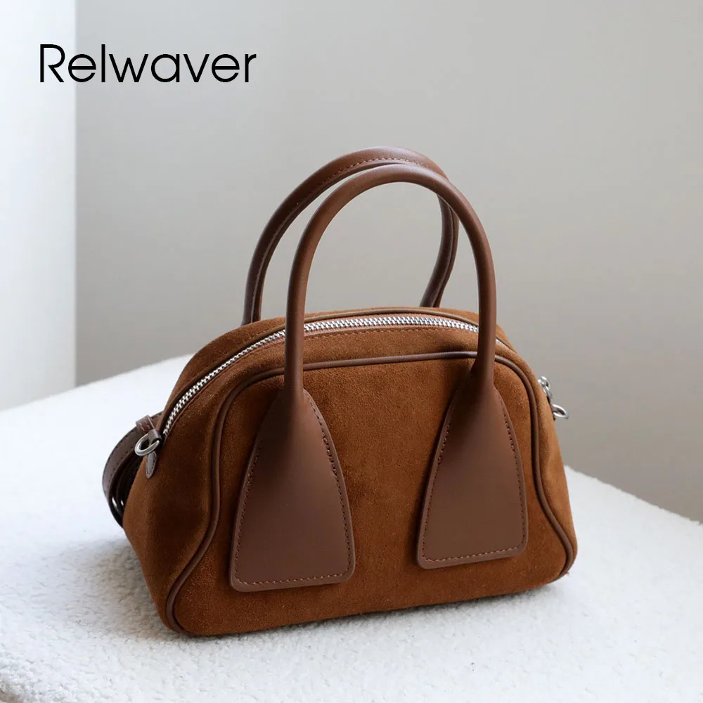 حقيبة يد صغيرة من جلد البقر من Relwaver حقيبة كتف عصرية لربيع وصيف 2026 حقيبة كروس متعددة الاستخدامات حقيبة بولينج أنيقة حقيبة حفلات