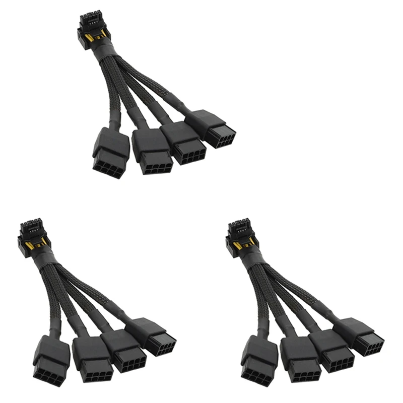 

3X For GPU RTX4090 RTX4080 4X8 Pin PCI-E To 16 Pin Graphics Card Power Cable 12VHPWR Connector 90 Degree Elbow Cable