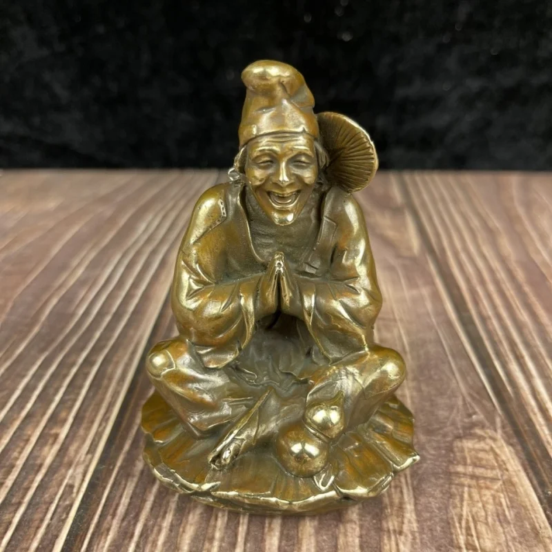 

Pure Copper Jigong Figurine Living Buddha Jigong Figurine Buddha Statue Statue Home Office Decorations