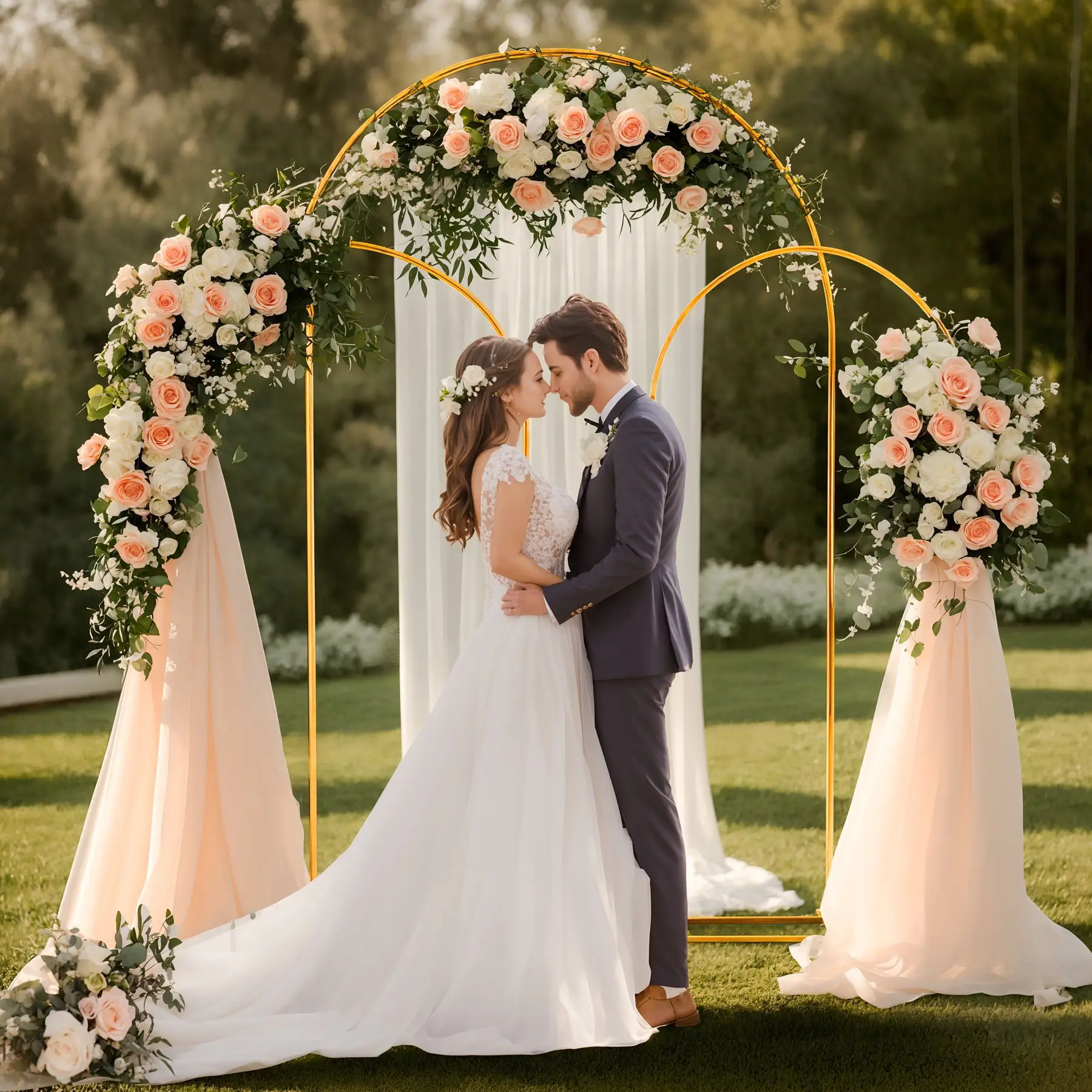 

1PCS Golden Metal Arch Frame for wedding birthday party Decor Balloon stand Wedding props Holder Photo booth 6FT&6.6FT&7.2FT