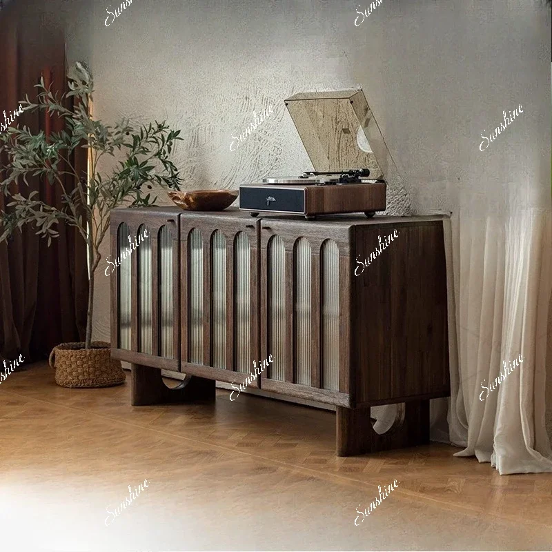 

TTRetro solid wood dining side cabinet, living room home storage display cabinet