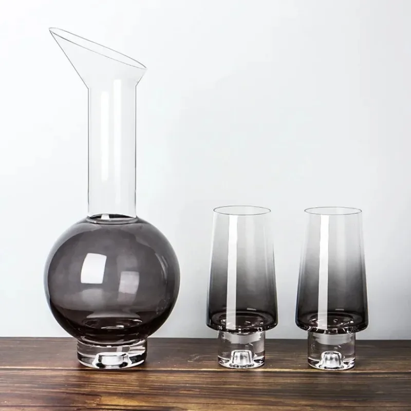 

Creative wine jug cold kettle, smoke gray crystal glass, decanter wine glass
