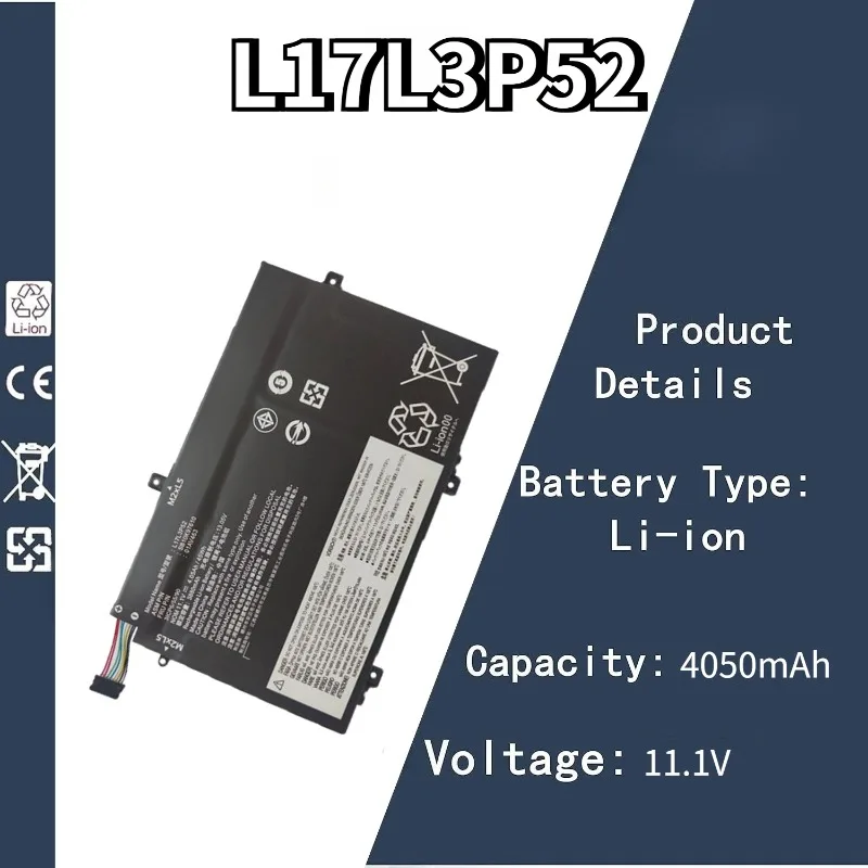 

11,1 В 4050 мАч L17L3P52 аккумулятор для Lenovo ThinkPad L470 L480 E480 E580 L580 L590 серии L17C3P52 01AV466 01AV463 L17M3P53