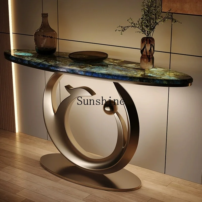 

Italian minimalist rock slab entrance platform, living room opposite door to the wall, end view platform