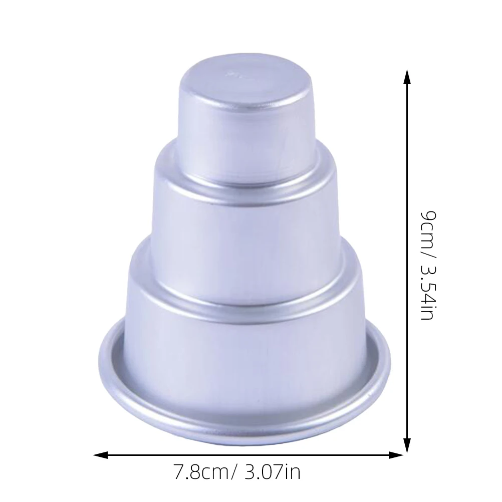 

3 Tier Cake Pan Baking Trays Heart Shape Loaf Mold Cupcake Pudding Pan Food Grade Aluminum Easy Clean Wedding Party