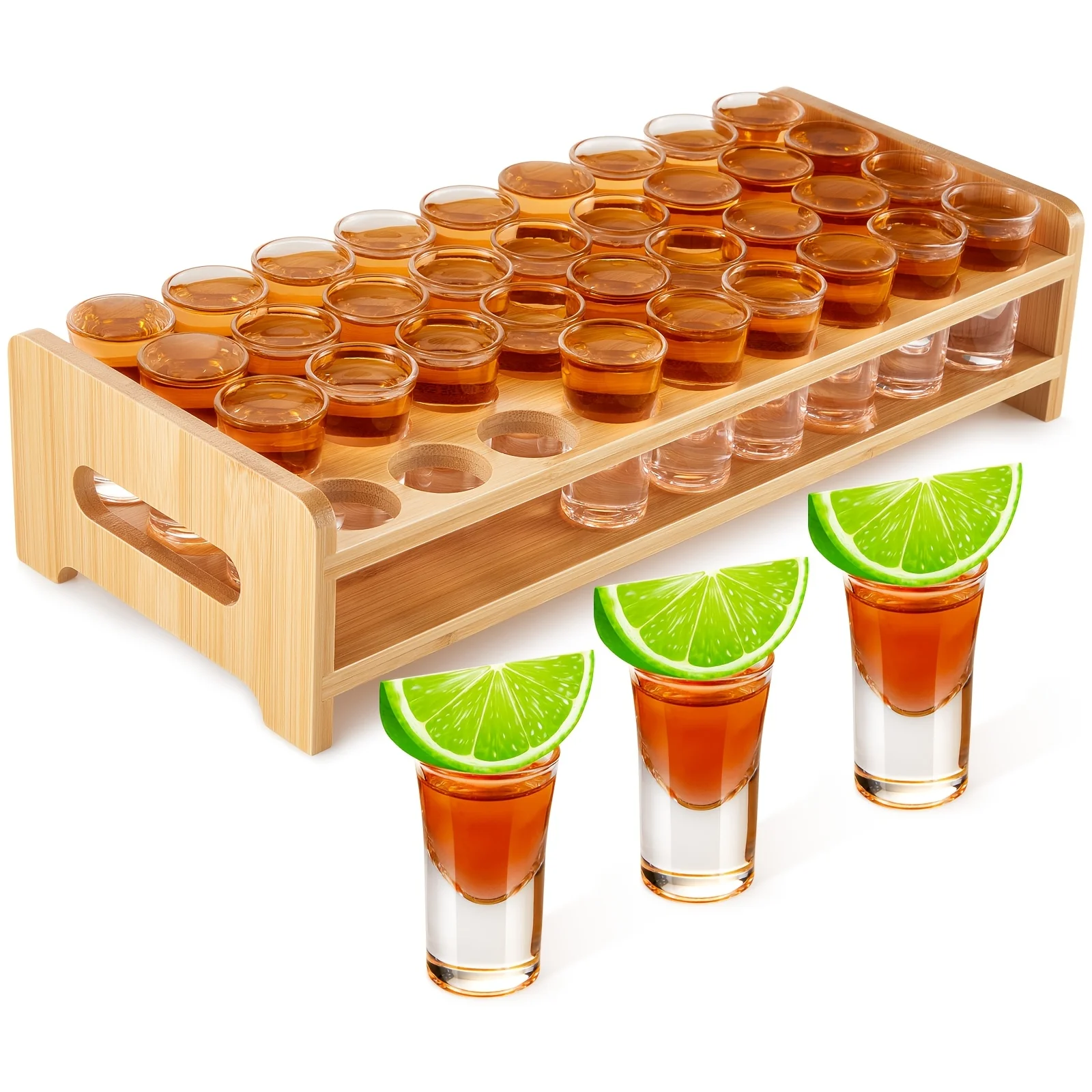 

Set Of 36 Shot Glasses Holder with Shot Glass Holder Tray, 0.5oz Mini Shot Cups Bulk for Drinking Wine Beer Whiskey