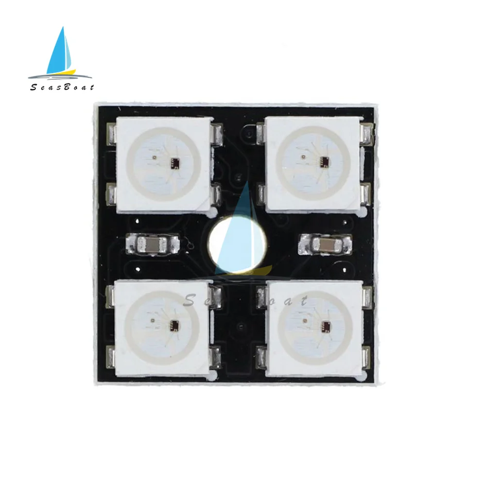 1/4/8 Bits Ws28125050 RGB LED Full Color Driving Color Lamp Module RGB LED Lamp Panel Module Round Square 5V LED Precise