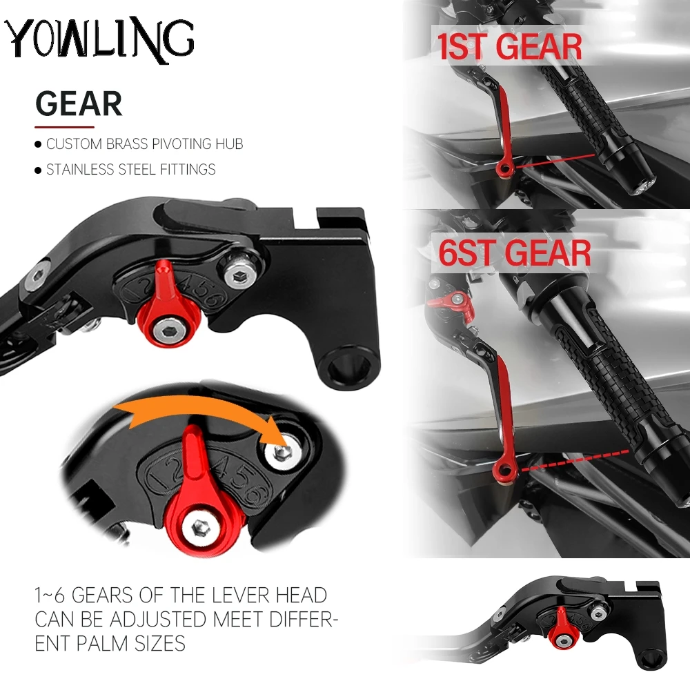 Motorcycle Brake Clutch Levers Adjustable lever Handlebar grips ends For YAMAHA FZ-S 150 2015-2016 FZS150 FZS 150 FZ S150