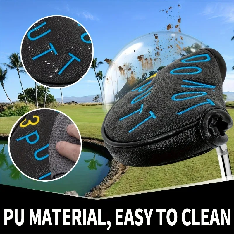Minimalist Push Rod Head Cover, Featuring a 'Do Not Push' Design, Available in White and Black Options, Modern Golf Accessories image 3