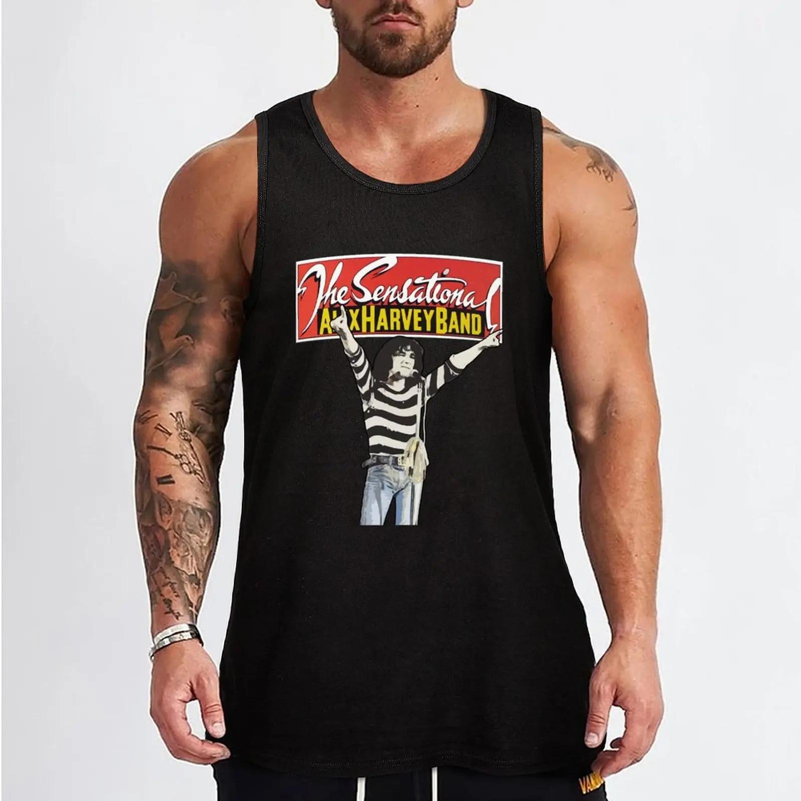 The Sensational Alex Harvey Band Tank Top Men's clothes luxury style Man sleeveless shirt Sleeveless men muscular man