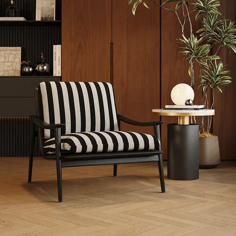 

New Arrival Ancient Style Casual Single Sofa Chair Solid Wood Retro French Living Room Balcony Italian Minimalist Ash Wood Leisu