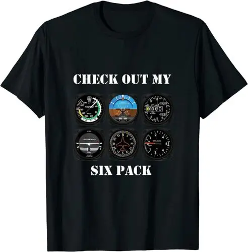 Pilot Aviation Check Out My Six Pack Flying Airplane T-Shirt