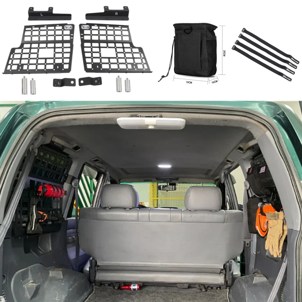 Organizer Debris Racks For Toyota Prado J90 J95 Land Cruiser LC90 LC95 1996-2002 5-door Trunk Window Molle Panel Cargo view 2