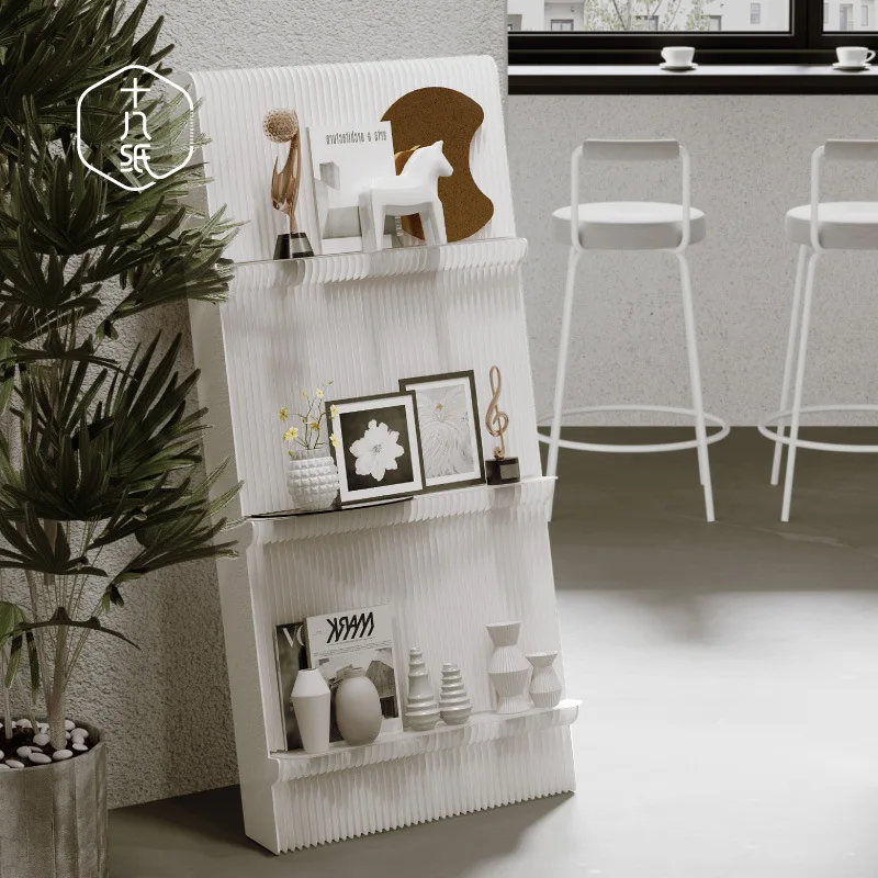 

Eighteen paper agat the wall Bookshelf Shelf Foldable por display stand Exhibition shopping mall art creative display st