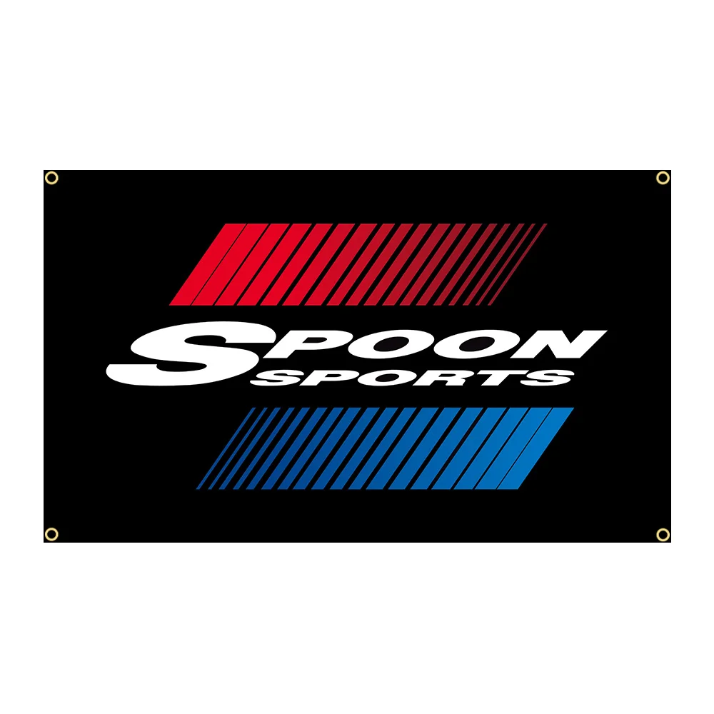 90x150cm Spoons Sports JDM Racing Car Flag Polyester Printed Garage or Outdoor Decoration Banner Tapestry