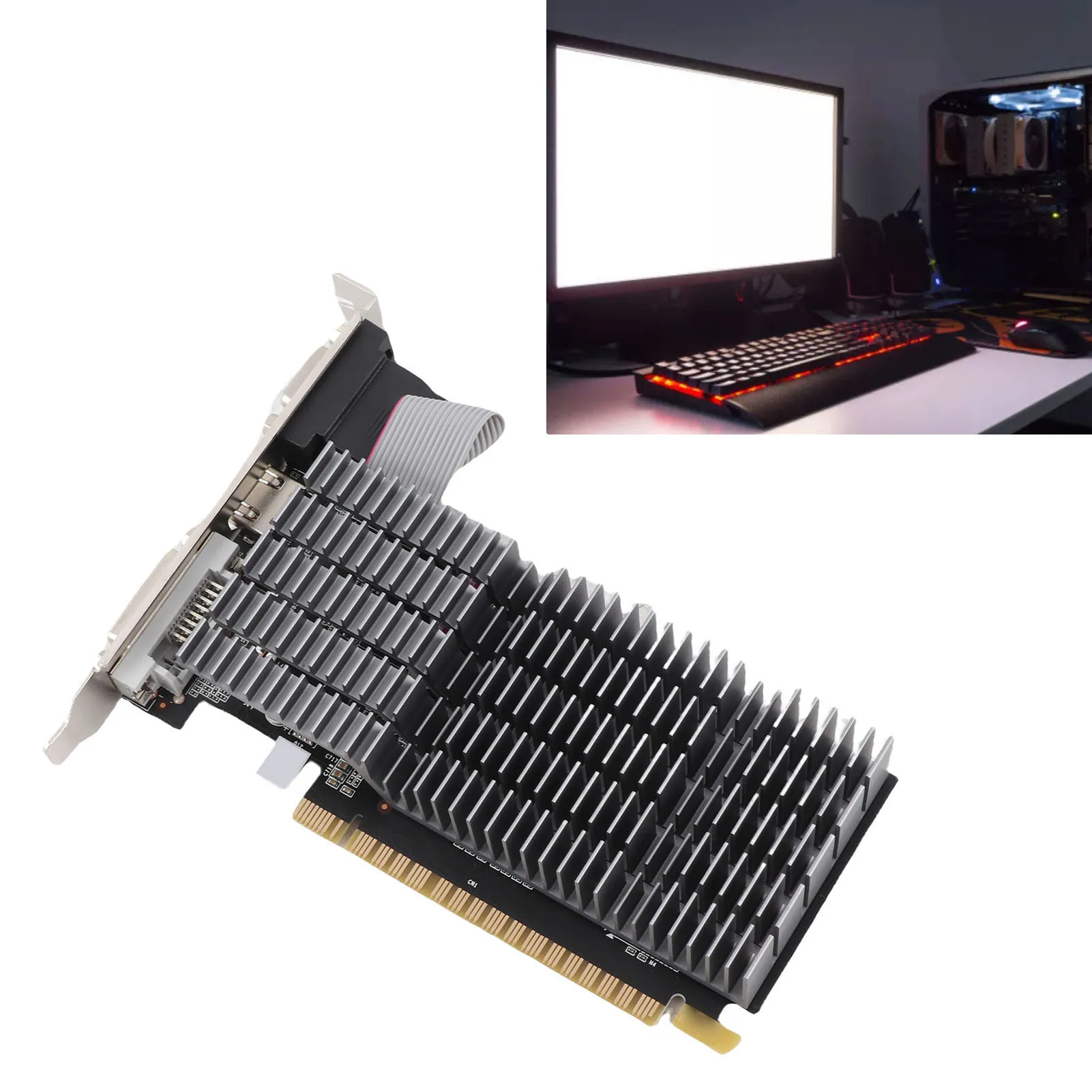 Graphics Card PCI Express X16 2.0 Quiet  HD Multimedia Interface Computer Graphics Card GT710 4G GDDR3 for Desktop PC