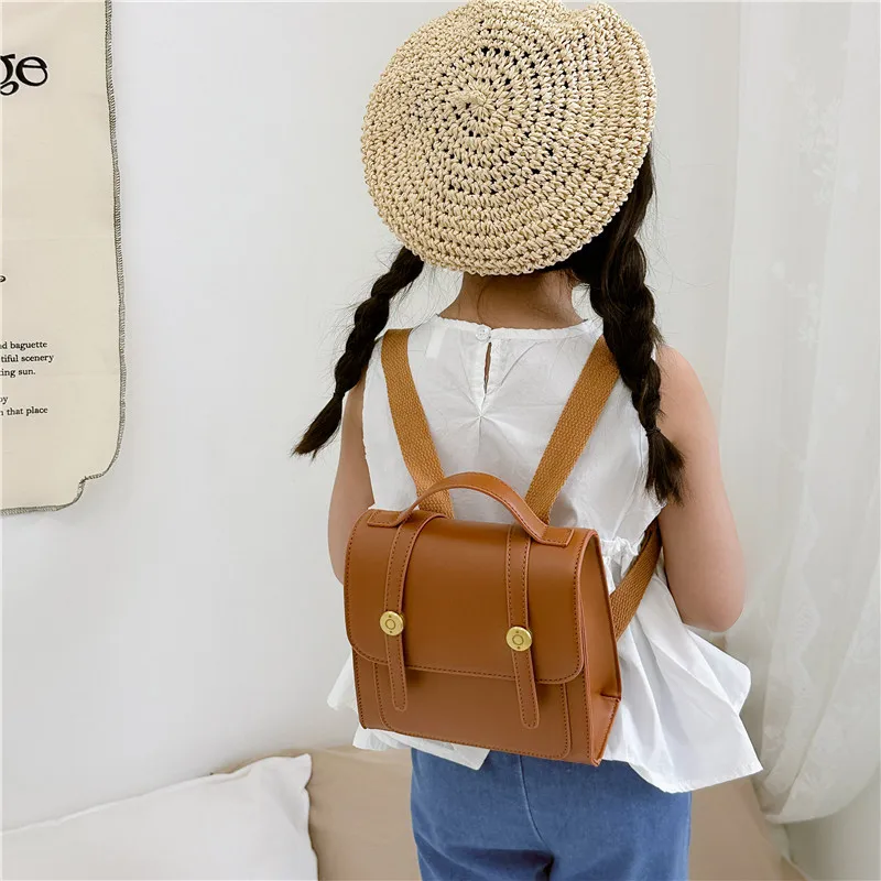 Kids Backpacks Kindergarten PU Backpack Retro Fashion Girls School Bag School Bags Mother Kids Bags for Girl Preschool Bags Sac