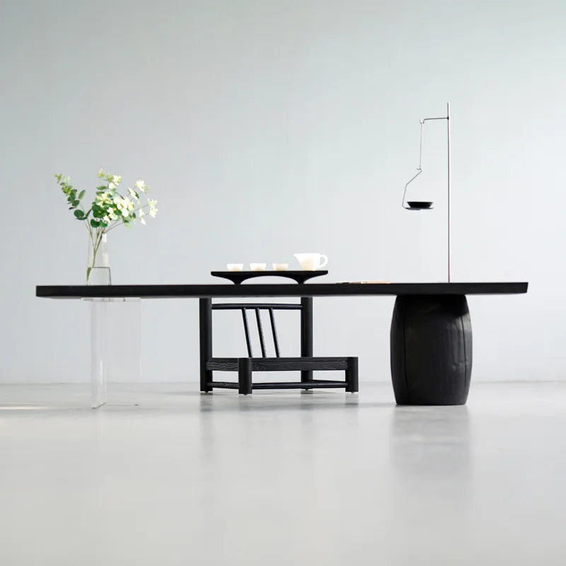 Japanese tatami table, wabi-sabi style coffee table, simple home ash wood bay window, low table B&B