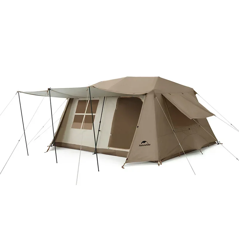 Naturehike Village-13 Ridge Automatic Tent Outdoor 3-4 Persons 13㎡ 210D Oxford 2 Room 1 Hall Camping Cabin Tent CNH22ZP004