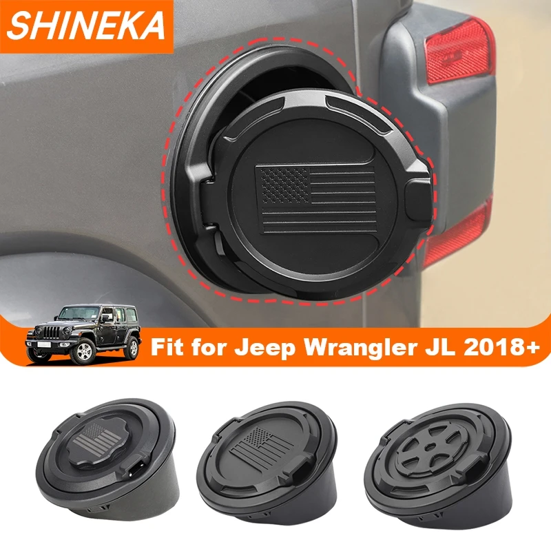 SHINEKA Samochodowy korek wlewu paliwa do Jeep Wrangler JL 2018 2019 2020 2021 2022 2023 2024 Up Akcesoria zewnętrzne