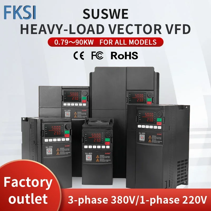 NOWOŚĆ SU8/900 VFD 0,75 kW 1,5 kW 2,2 kW 7,5 kW 15 kW 3-fazowy 380 V/1-fazowy 220 V przetwornica częstotliwości o zmiennej częstotliwości