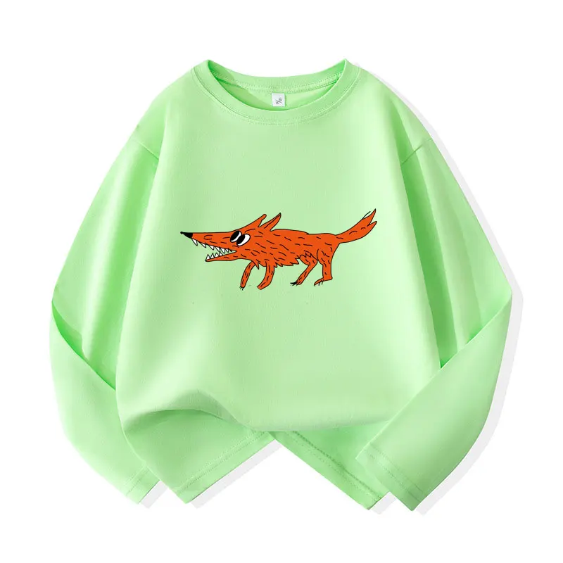 Children\'s T-shirts Full Sleeve Girls Top Tees Boys Shirts Crew Neck Pull Over Kids T Shirt 2026 Autumn Cartoon Baby Clothing