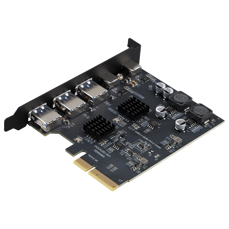 

USB3.2 Expansion Card GEN2 10Gbps PCI-E 4X Adapter Card Portable TYPE-C Type-A Dual Chip Board