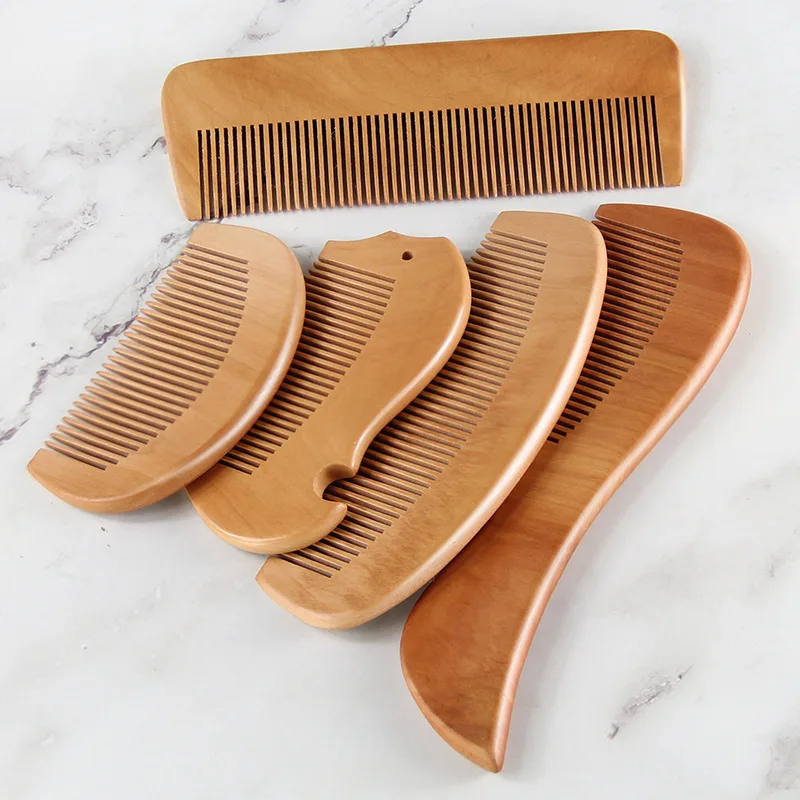 Personalized Baby Anti-screw Antiklit Detangling Wood Hair Brush Comb Anti-Static Head Massage Handmade Wooden Styling Tool Gift