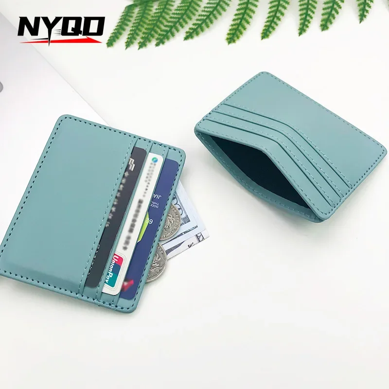 Multi Slot Slim Women Wallet Pu Leather ID Card Holder Bank Credit Card Box Case Men Business Wallets Designer Luxury Bag